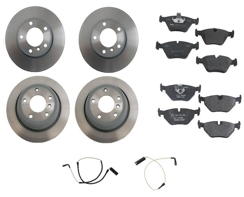 BMW Brake Kit - Pads and Rotors Front &  Rear (296mm/298mm)